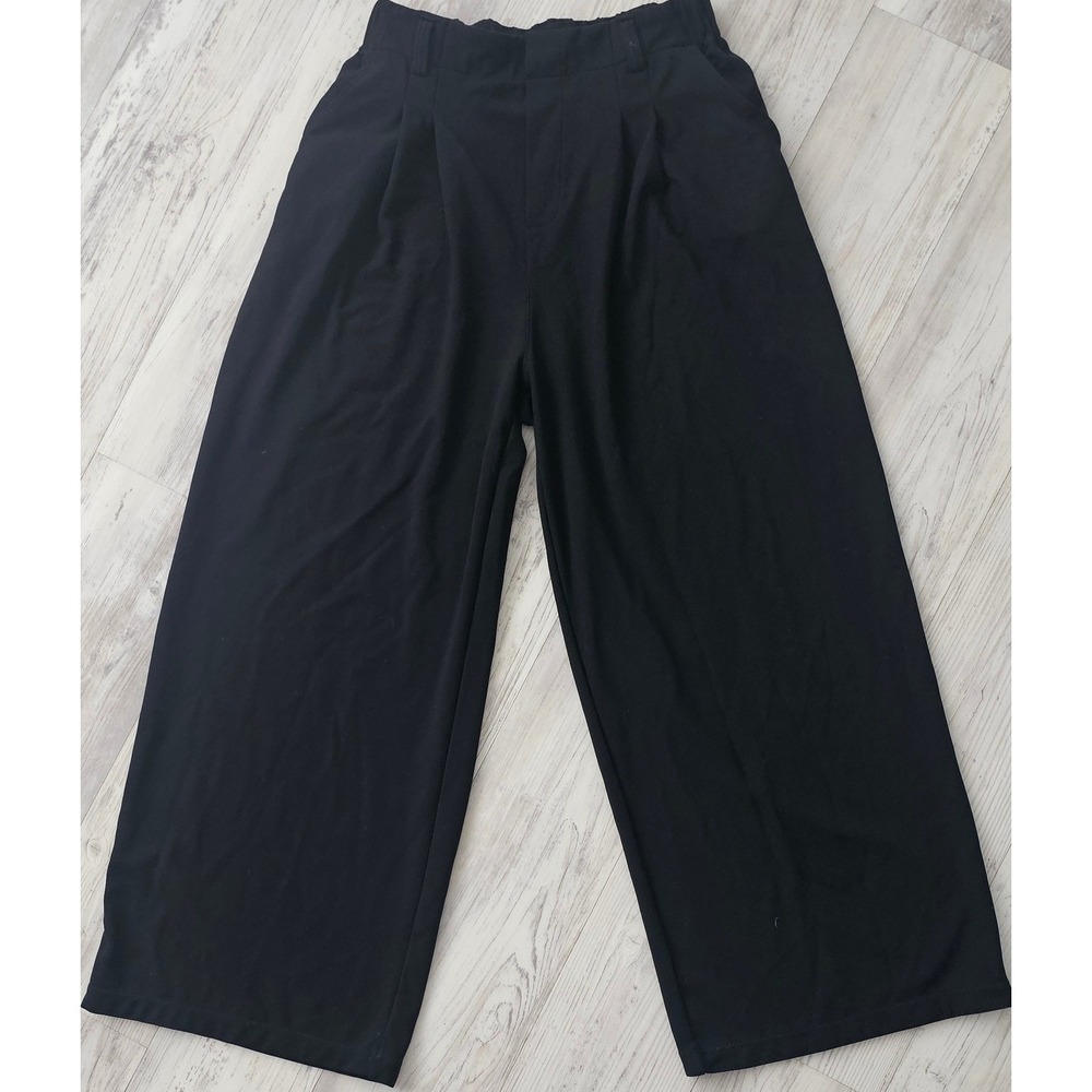 Halara Wide Leg Pants Women's M Petite  Black Stretch Pull On‎ Trousers NWT